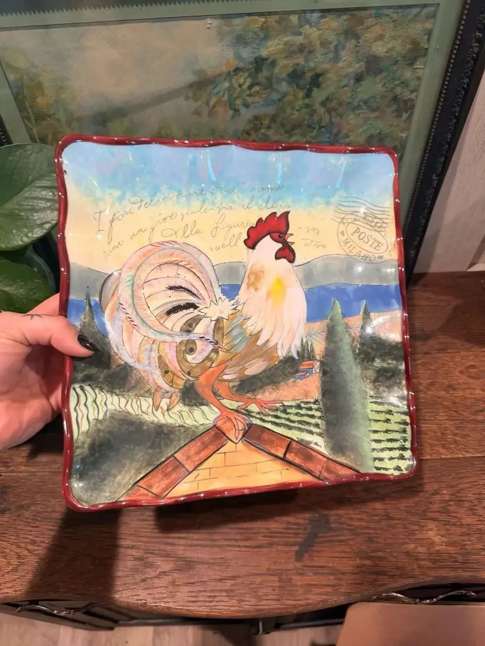 Certified International Geoffrey Allen Rooster Square Serving Platter